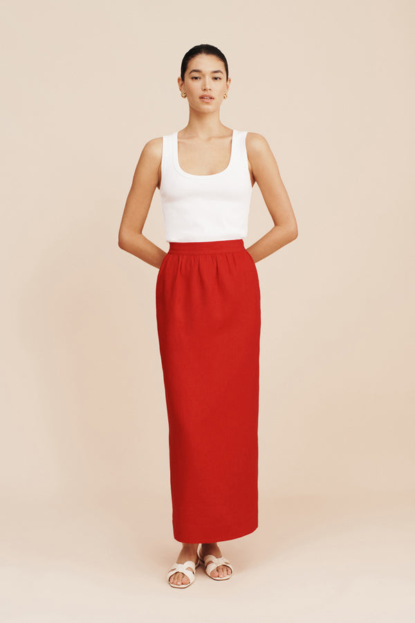 BONNIE PENCIL SKIRT - RED
