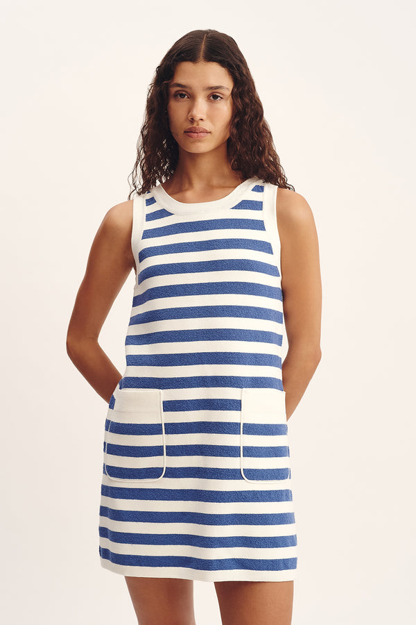 ARI MINI DRESS - BLUE STRIPE