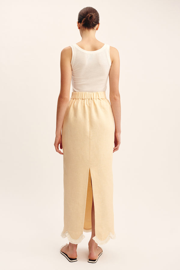 ESSIE COLUMN SKIRT - DUSTY CITRON