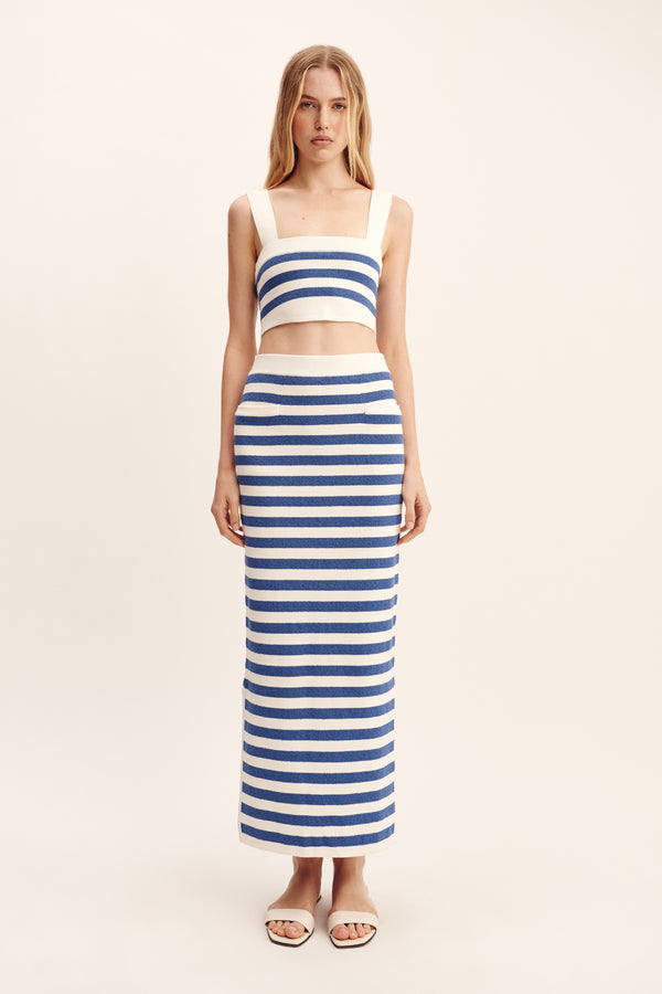 ARI SKIRT - BLUE STRIPE