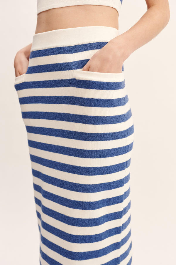 ARI SKIRT - BLUE STRIPE