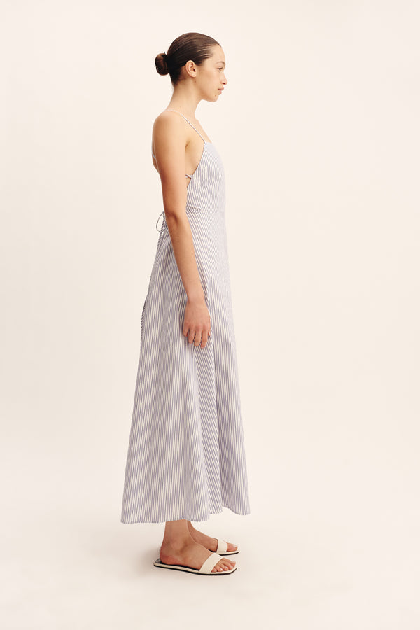 LORI DRESS - BLUE STRIPE