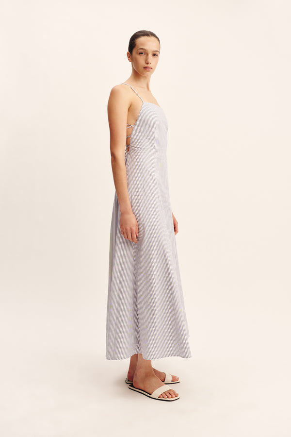 LORI DRESS - BLUE STRIPE