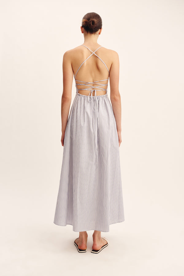 LORI DRESS - BLUE STRIPE