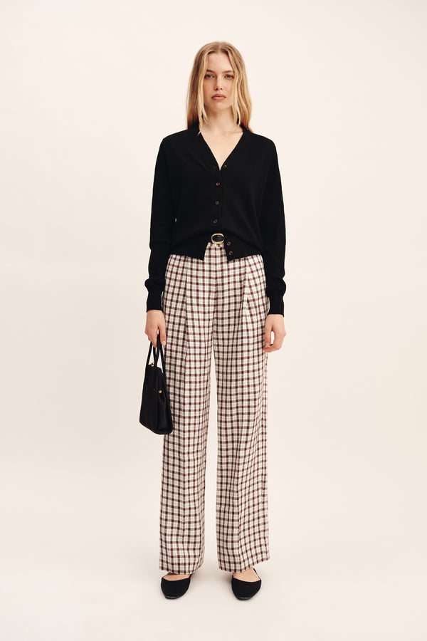 MACKENZIE TROUSER - CHOCOLATE PLAID