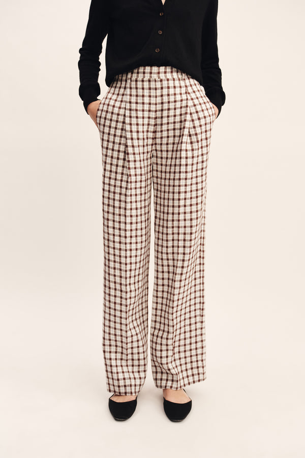 MACKENZIE TROUSER - CHOCOLATE PLAID