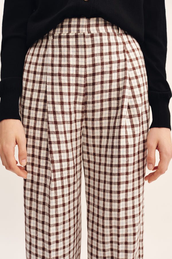 MACKENZIE TROUSER - CHOCOLATE PLAID