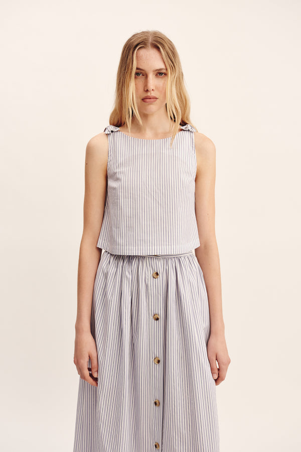 ROMEO TOP - BLUE STRIPE