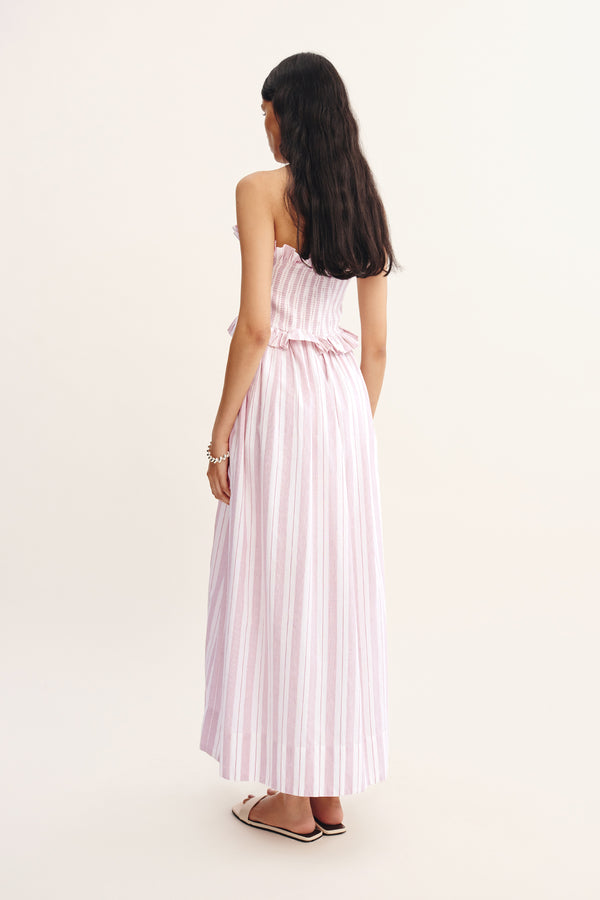 COBY STRAPLESS DRESS - VINTAGE STRIPE