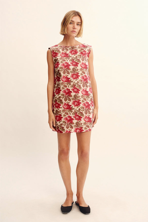 ROSALIE SHIFT MINI DRESS - ROSE BUD