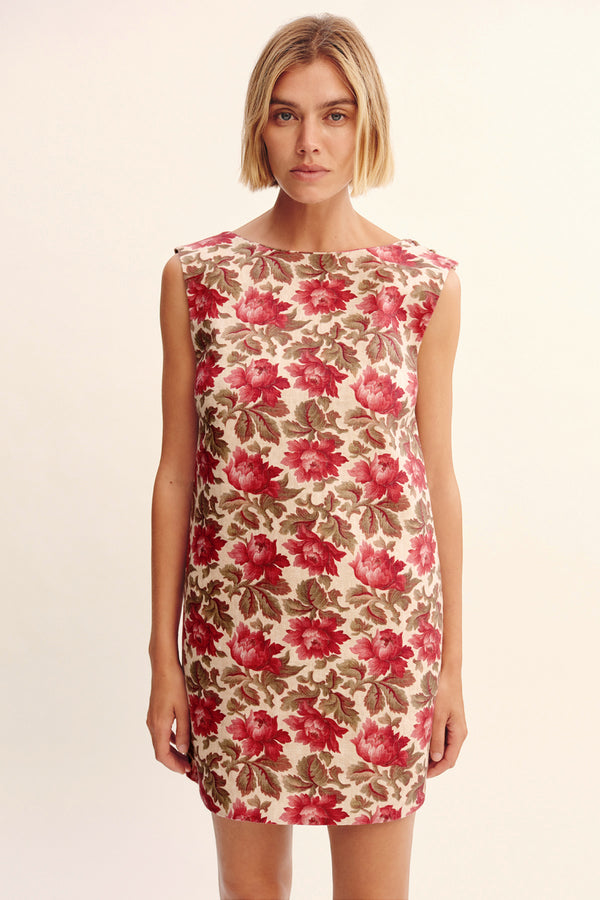 ROSALIE SHIFT MINI DRESS - ROSE BUD