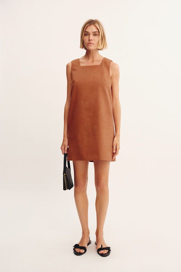 RIO SHIFT DRESS - CHESTNUT