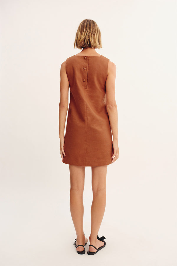RIO SHIFT DRESS - CHESTNUT