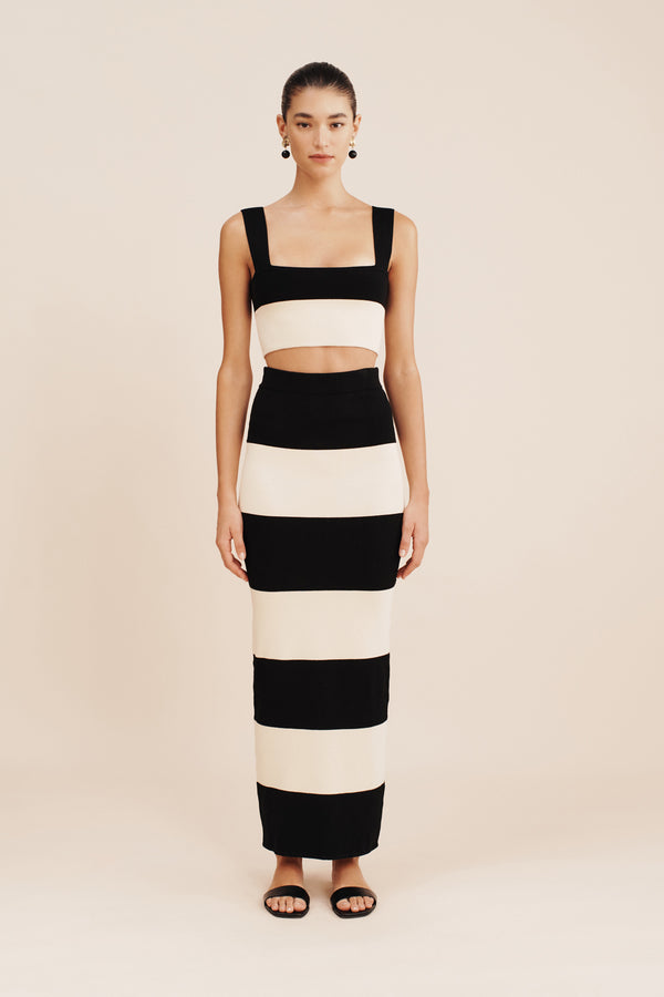 THEO CROP TOP - BLACK STRIPE