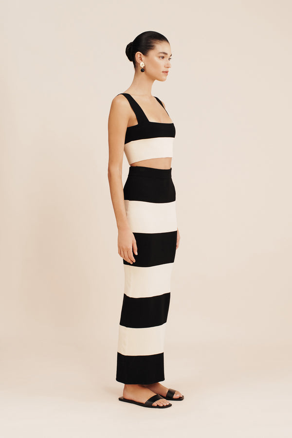 THEO CROP TOP - BLACK STRIPE