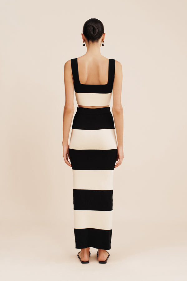 THEO CROP TOP - BLACK STRIPE