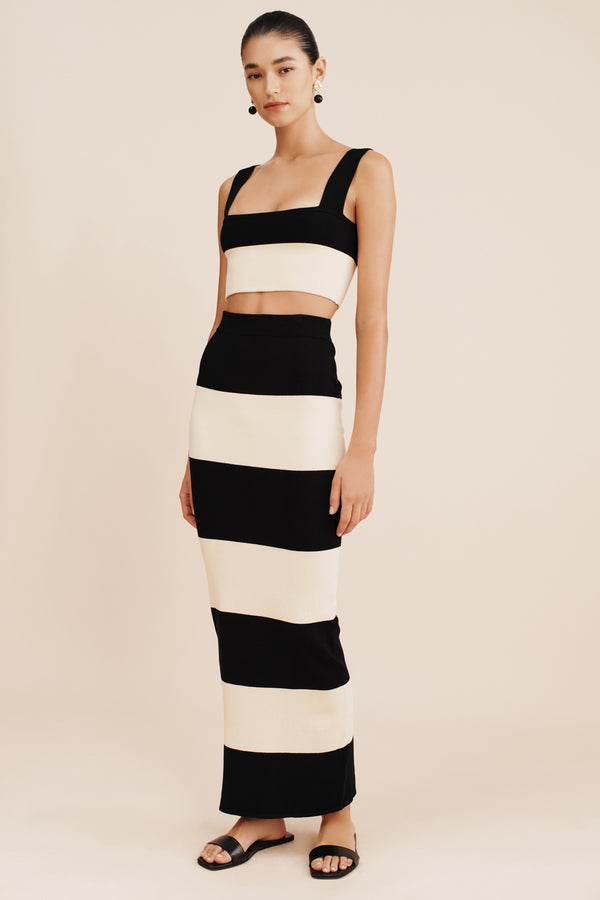 THEO CROP TOP - BLACK STRIPE