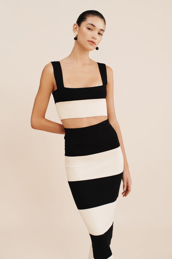 THEO CROP TOP - BLACK STRIPE