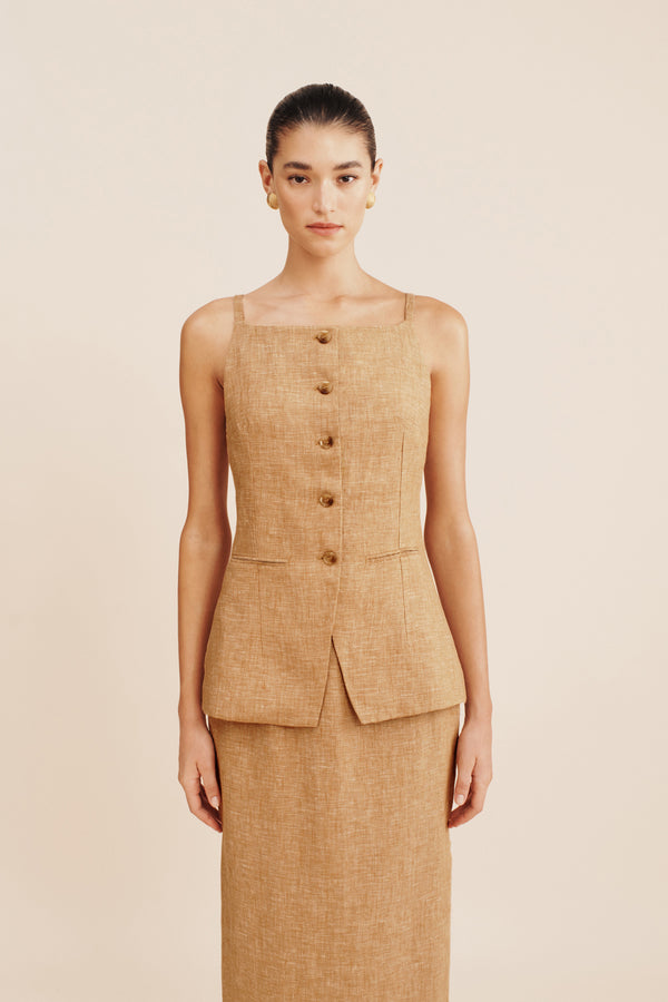 NANCY PENCIL SKIRT - WALNUT