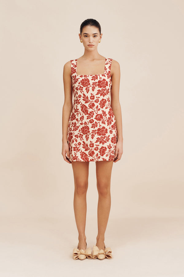 ALICE MINI DRESS - SCARLET BLOOM