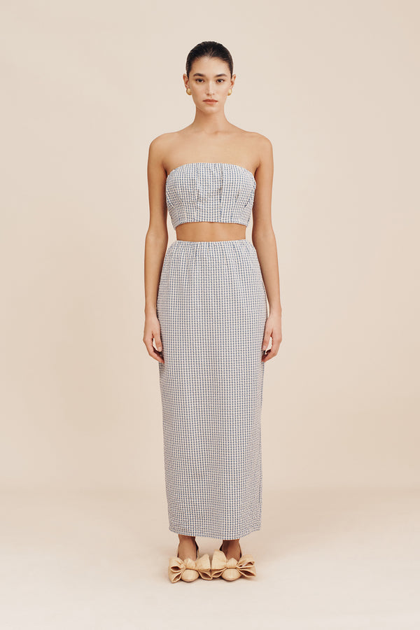 MIRA BANDEAU - BLUE GINGHAM