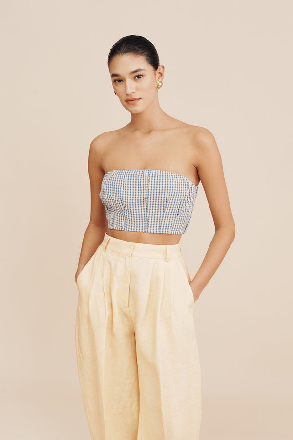 MIRA BANDEAU - BLUE GINGHAM