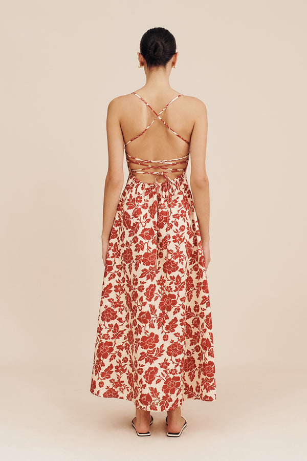 LORI DRESS - SCARLET BLOOM