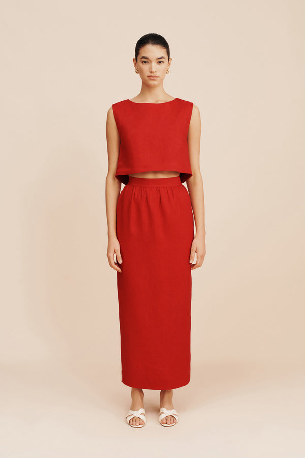 BONNIE PENCIL SKIRT - RED