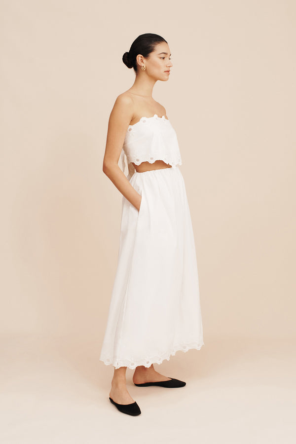 ANTOINETTE TIE TOP - VINTAGE WHITE
