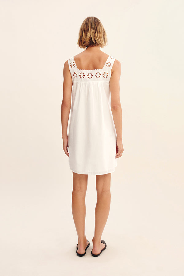 CECILIA MINI DRESS - VINTAGE WHITE