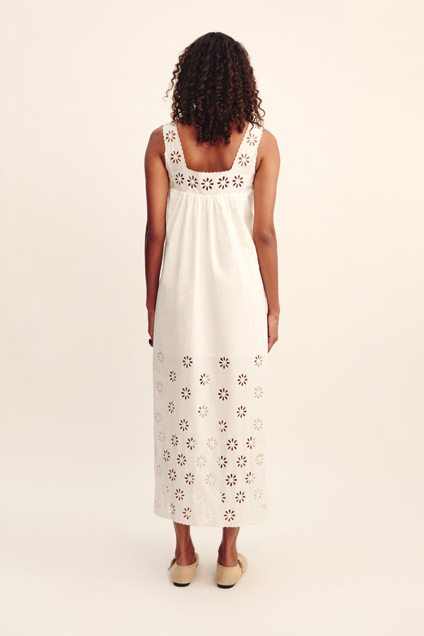CECILIA SHIFT DRESS - VINTAGE WHITE