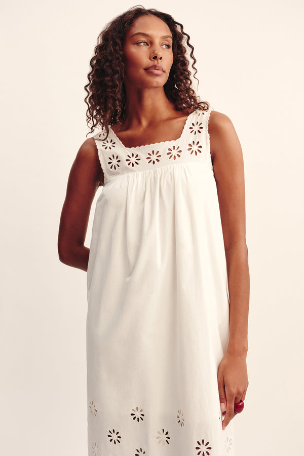 CECILIA SHIFT DRESS - VINTAGE WHITE