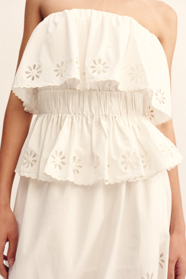 CECILIA STRAPLESS TOP - VINTAGE WHITE