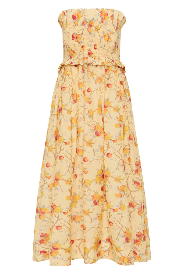 COBY STRAPLESS DRESS - CITRUS FLORAL