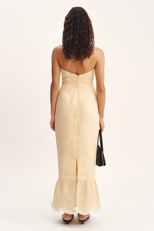 ESSIE STRAPLESS DRESS - DUSTY CITRON