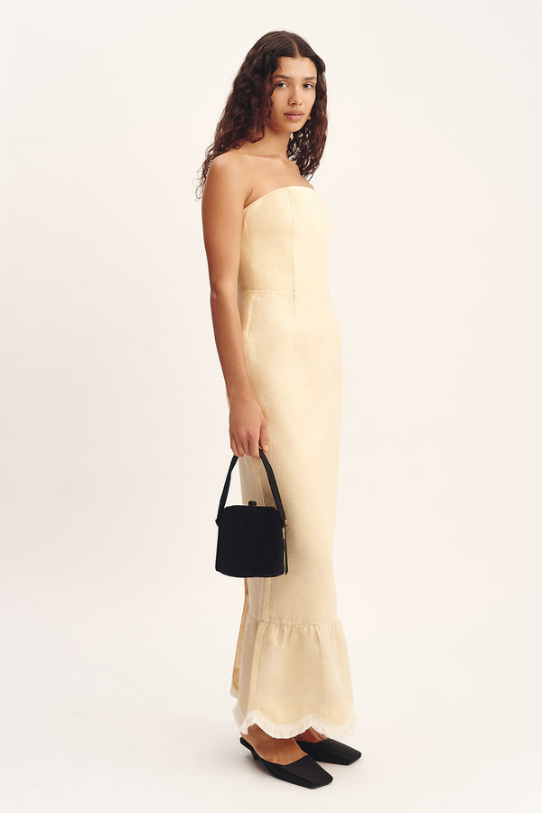 ESSIE STRAPLESS DRESS - DUSTY CITRON