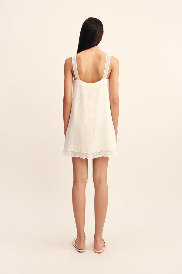 GRACE MINI DRESS - VINTAGE WHITE