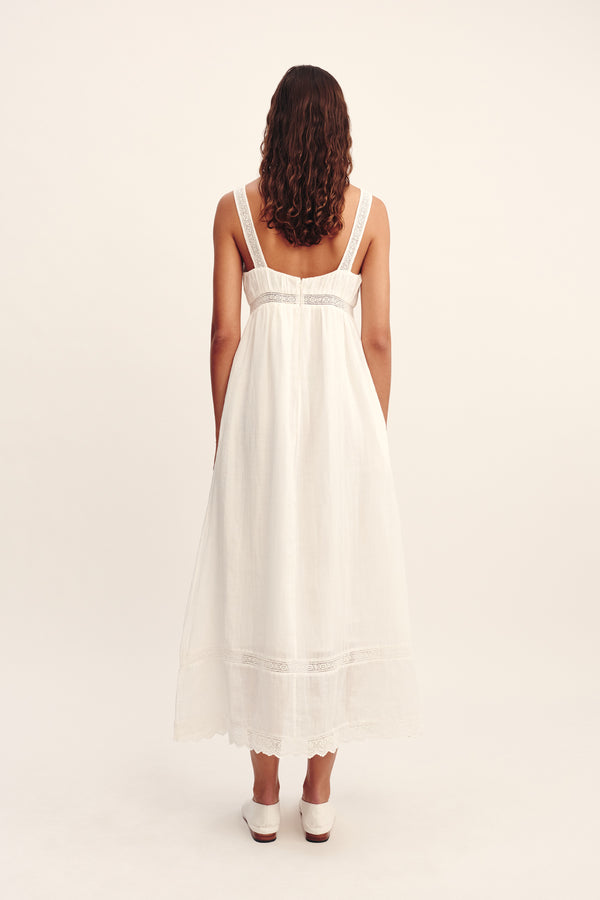 GRACE SHIFT DRESS - VINTAGE WHITE