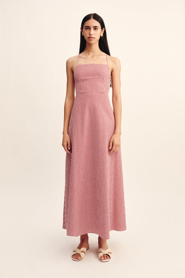 LORI DRESS - RED GINGHAM