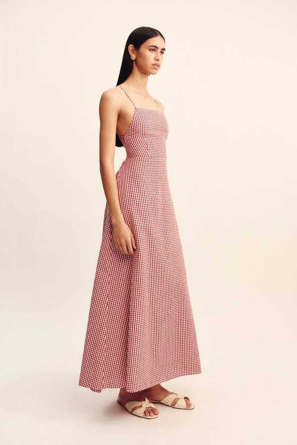 LORI DRESS - RED GINGHAM