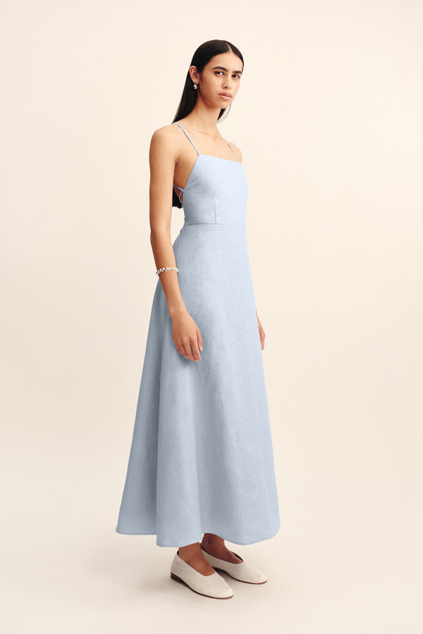 LORI DRESS - SILVER BLUE