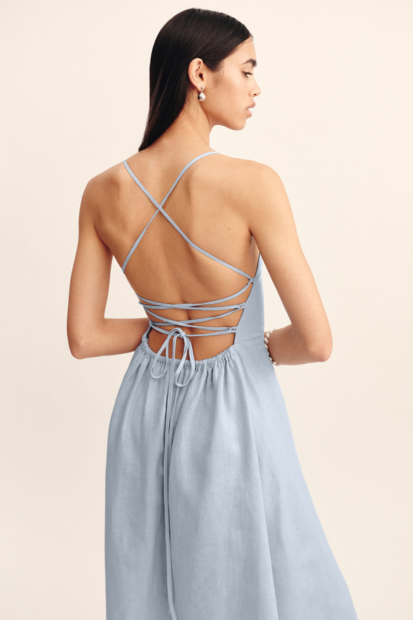 LORI DRESS - SILVER BLUE