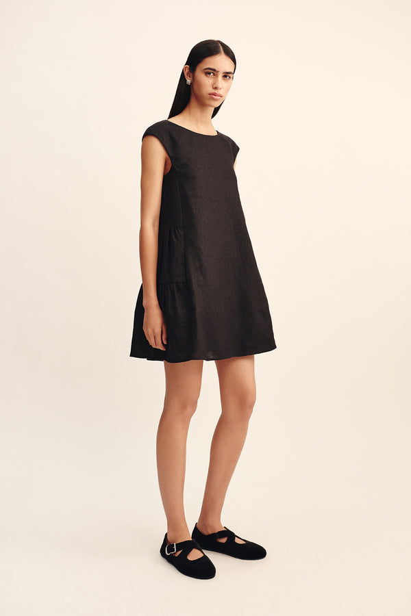 MATILDA SHIFT MINI DRESS - BLACK