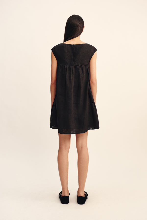 MATILDA SHIFT MINI DRESS - BLACK