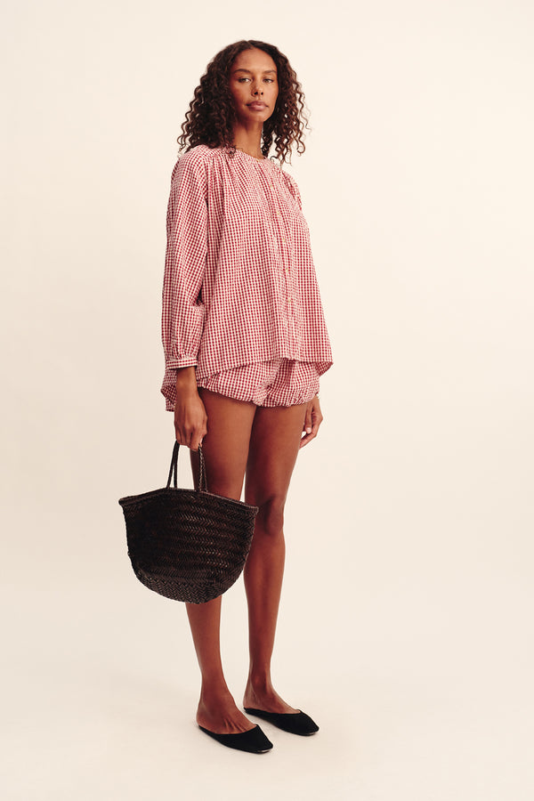MIRA SHIRT - RED GINGHAM