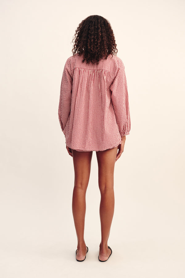 MIRA SHIRT - RED GINGHAM