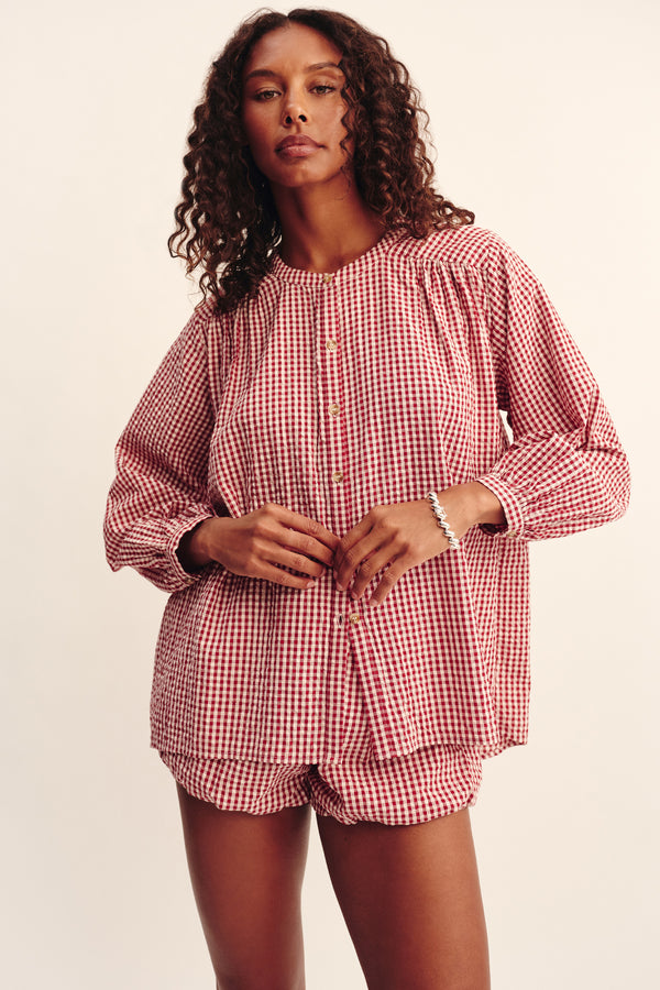 MIRA SHIRT - RED GINGHAM