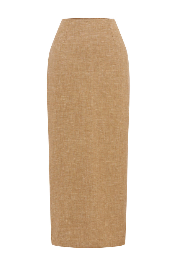NANCY PENCIL SKIRT - WALNUT