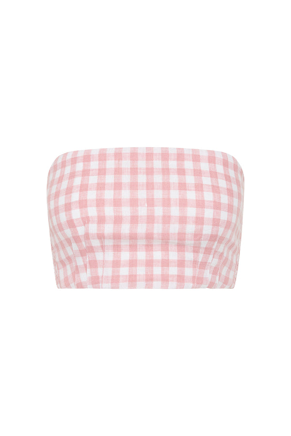 PAIGE BANDEAU - PINK GINGHAM