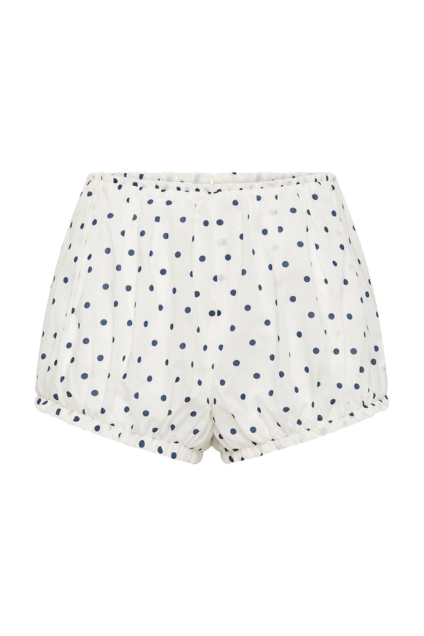 EDIE SHORT - CREAM BLUE POLKA DOT